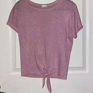 Adorable Dusty Rose Knot Front Top!
